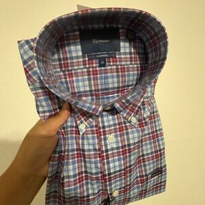 Faconnable Blue and Red Checkered Shirt